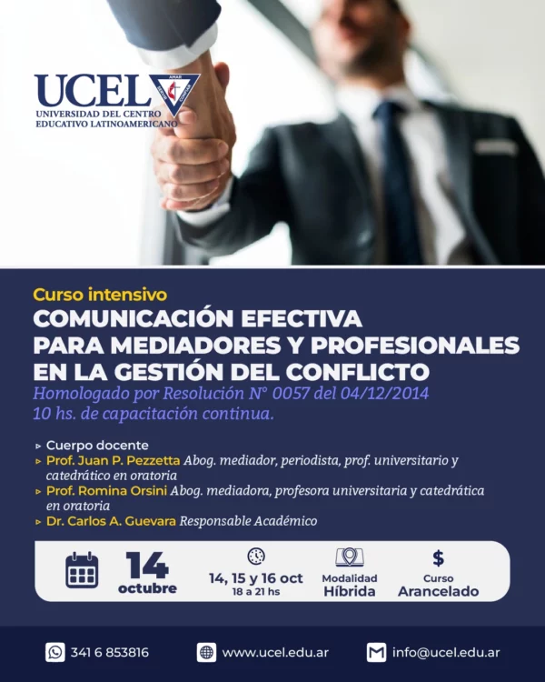 Curso intensivo de Comunicación efectiva para Mediadores y Profesionales en la Gestión del Conflicto