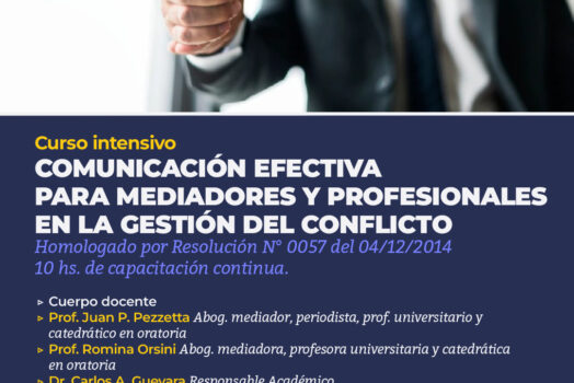 Curso intensivo de Comunicación efectiva para Mediadores y Profesionales en la Gestión del Conflicto