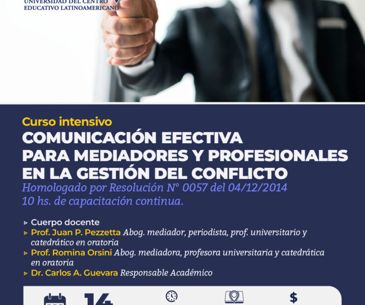 Curso intensivo de Comunicación efectiva para Mediadores y Profesionales en la Gestión del Conflicto