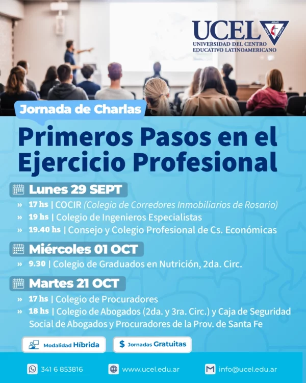 🧑‍🎓 Jornadas gratuitas: Primeros pasos en el ejercicio profesional