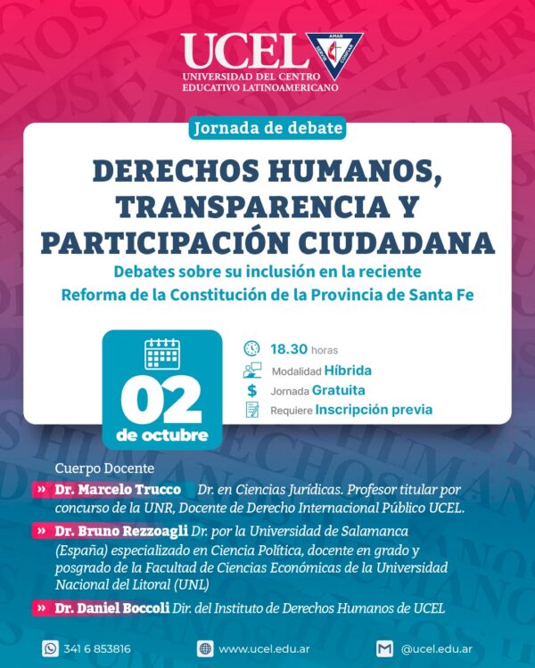 Charla Debate: DERECHOS HUMANOS, TRANSPARENCIA Y PARTICIPACIÓN CIUDADANA