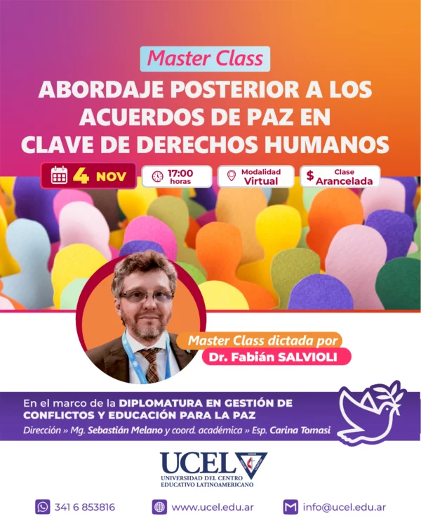 Master Class: Abordaje posterior a los acuerdos de paz en clave de Derechos Humanos
